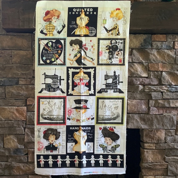 Handmaids J. Wecker Frisch for Quilting Treasures Fabric Panel - Picture 1 of 6